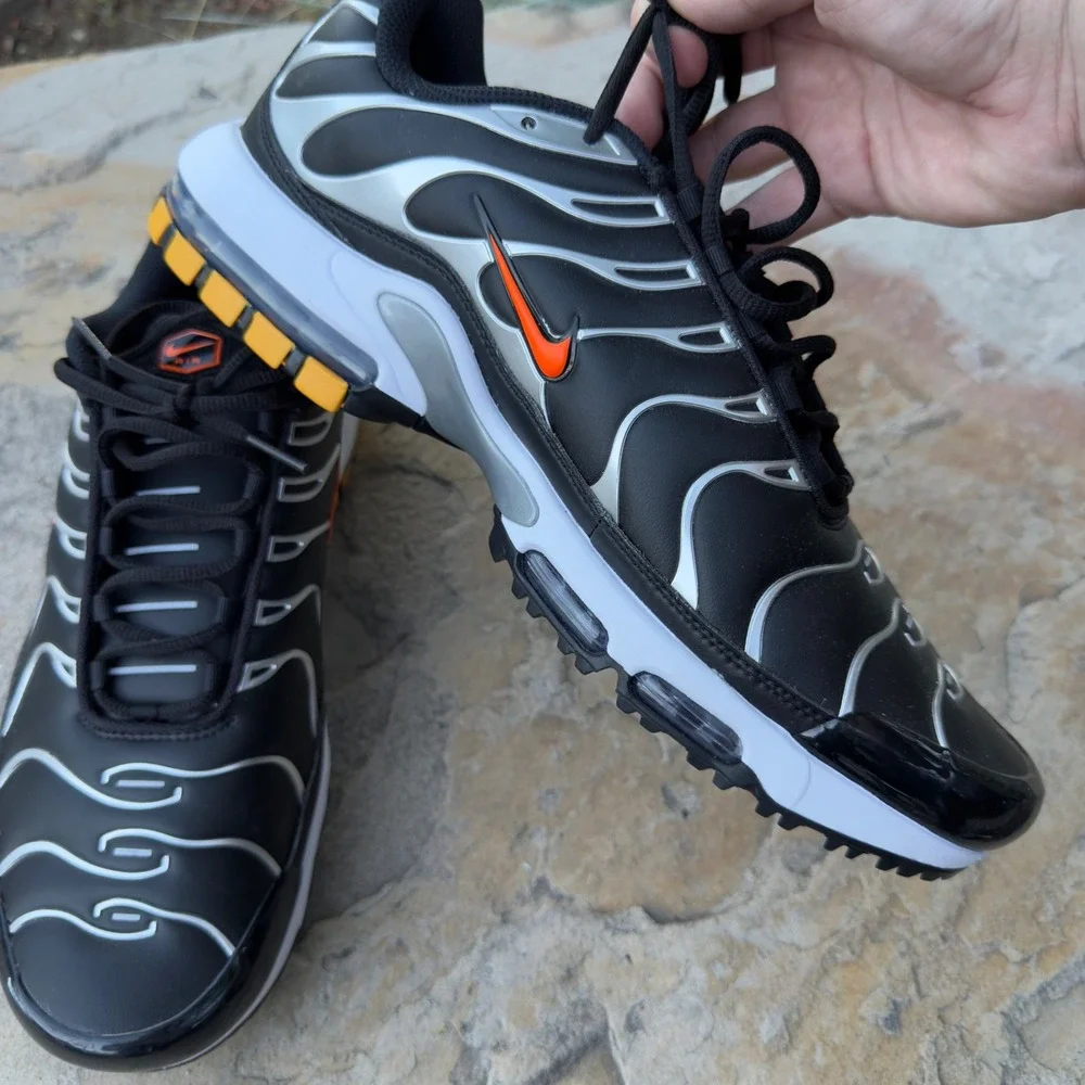 Nike Mens Air Max Plus Golf Black Total Orange FZ4150-002 Size 12 NWOB